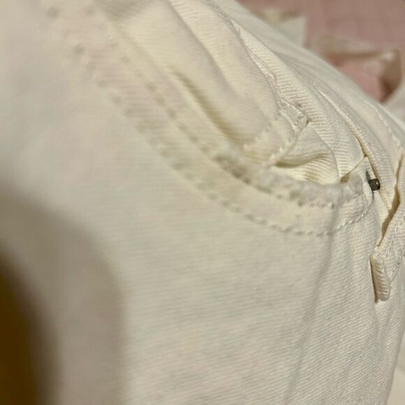 Source Unknown White Denim Overalls Relaxed Fit - Picture 9 of 16